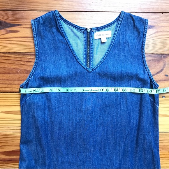 Cloth & Stone Asymmetrical Denim Dress, EUC, S - Picture 6 of 13